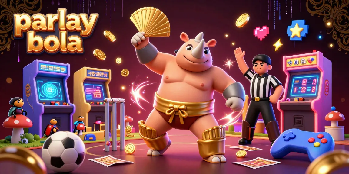 Experience thrilling parlay bola action with 3D characters celebrating wins in a vibrant gaming atmosphere.