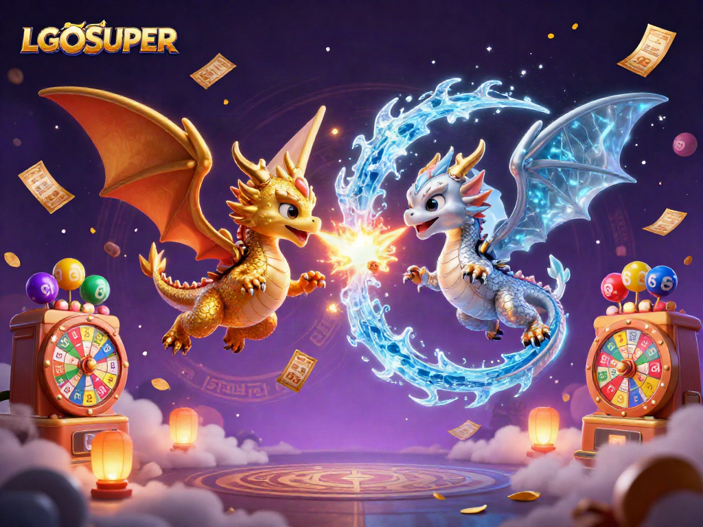 Engage with LGOSUPER's thrilling lottery world featuring colorful balls and dynamic prize elements