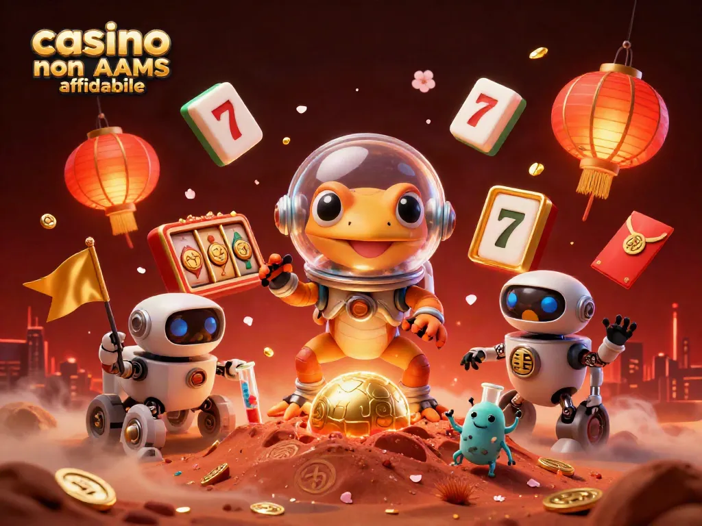 Esplora il casinò non AAMS affidabile con simboli di fortuna e atmosfere vivaci.