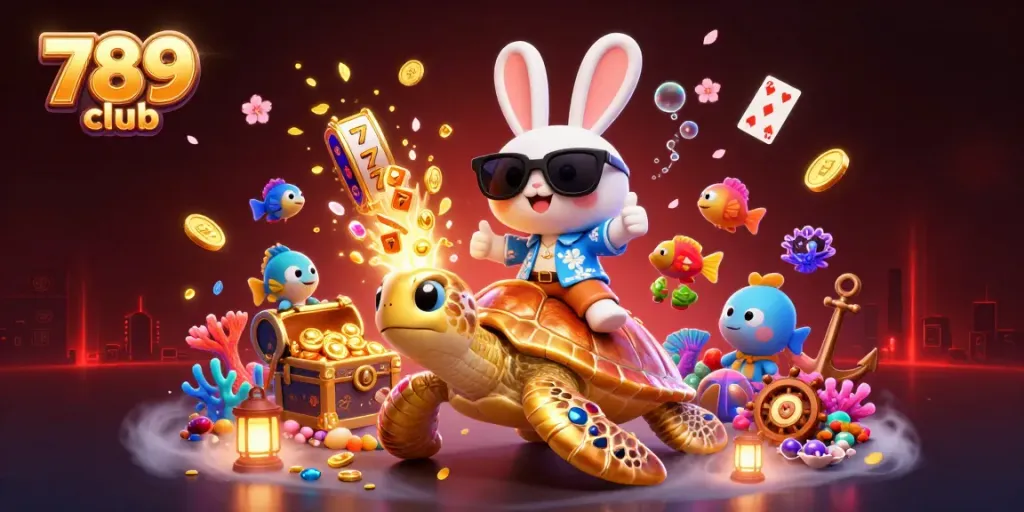 Experience the thrill of the 789 club's casino games with vibrant characters and dazzling elements.