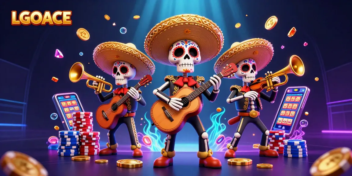 LGOACE offers vibrant casino excitement with colorful mariachi skeletons and dynamic slot reels.