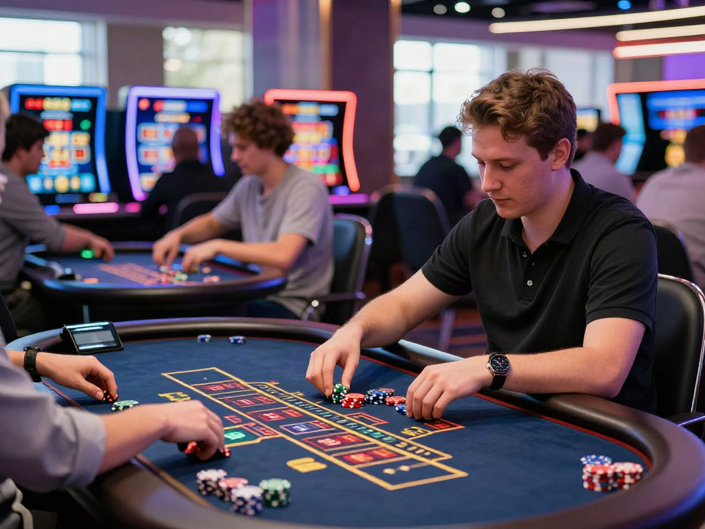 Engaged players enjoying a thrilling gaming experience at man88 casino.