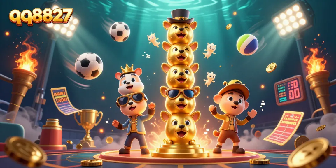 Experience thrilling moments with qq8827 in a vibrant casino scene filled with dynamic sports elements.